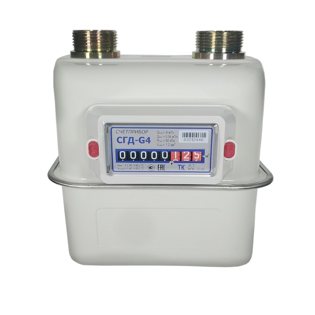 Счетчик газа диафрагменный с термокомпенсатором СГД G4TК (левый) (г.Орел)